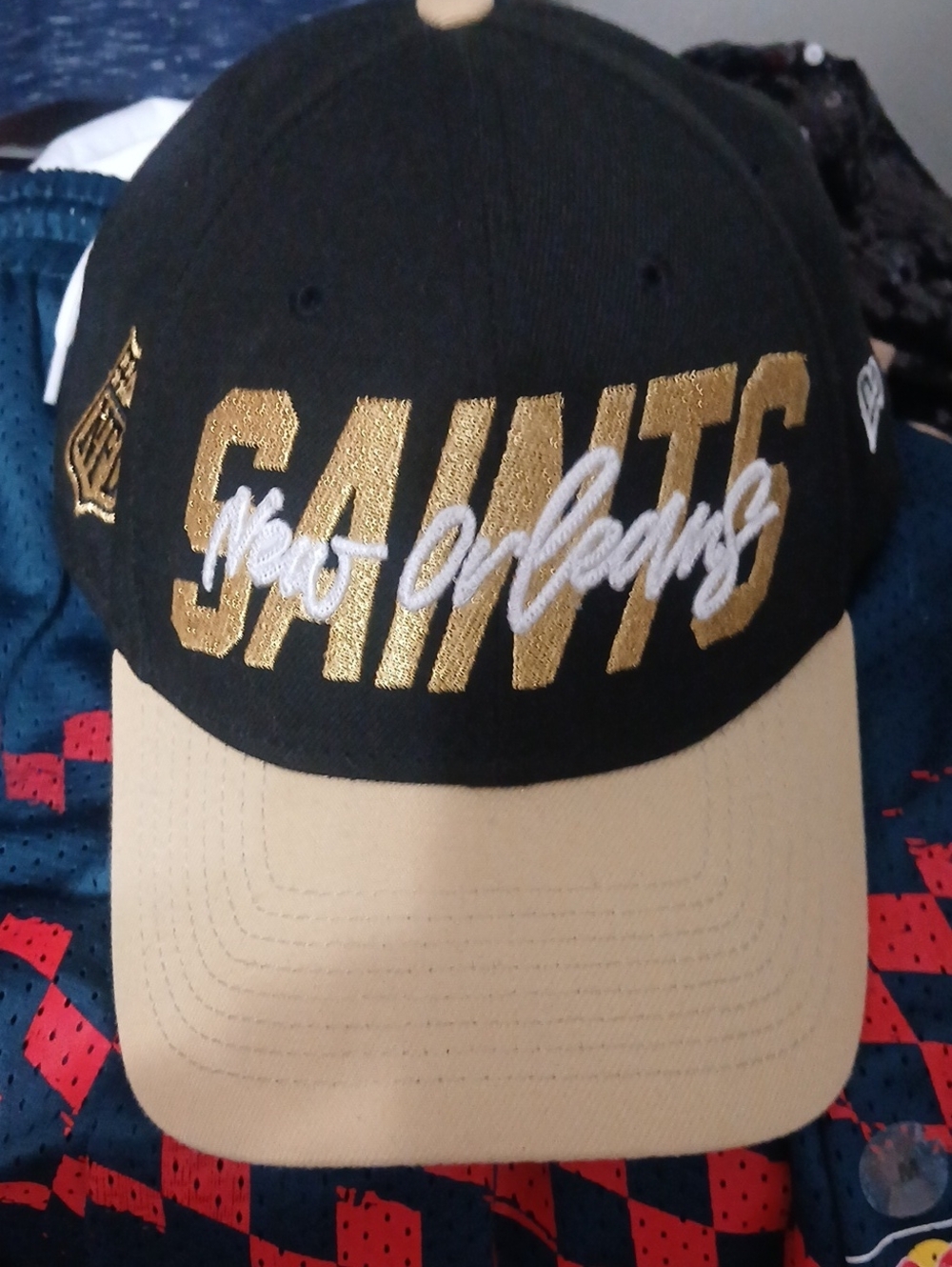 New Era Black and Gold 9FORTY Embroidered Saints Hat